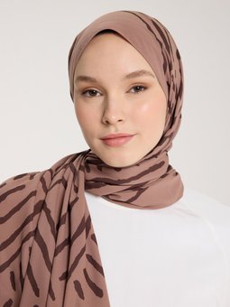 Pure Tone Kahve Şal V Desen Sütlükahve