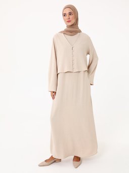 Aerobin Elbise & Tunik İkili Tas Rengi Takım