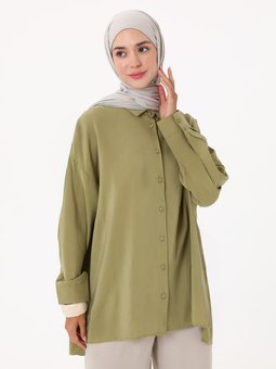 Uzun Kollu Basic Modal Açık Yeşil Gömlek