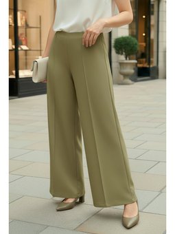 Likralı Scuba Açık Haki Pantolon