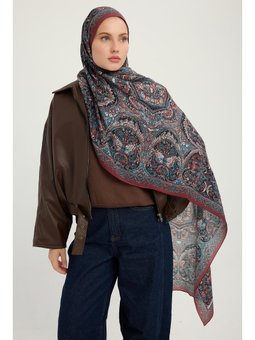 Ebedi Saraylar Bordo Vierra Desenli Viskon 70x190 Cm Şal