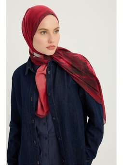 Zamansız Hayal Kırmızı Efilia Desenli 70x190 Cm Şal