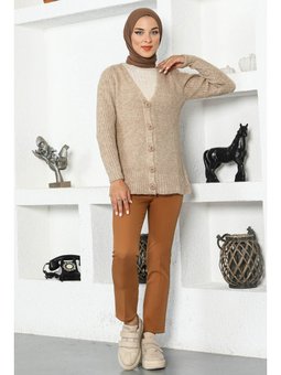 Kemerli Havuç Taba Pantolon