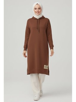 Armalı Vortex Yırtmaçlı Tunik Kahve