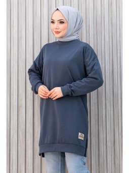 Armalı Yırtmaç Detaylı Vortex Fume Tunik Füme