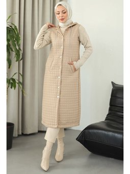 Cepli Zincir Detaylı Kapitone Vızon Yelek Vizon