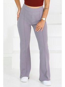 Çımalı İspanyol Paça Krep Grı Pantolon Gri