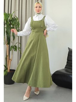 Hakı Askılı Gabardin Salopet Haki