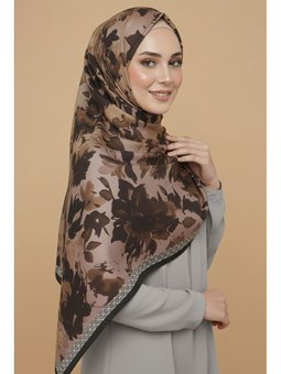 Midnight Bloom Serisi Pamuk Şal Kahve