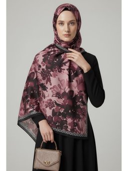 Midnight Bloom Serisi Pamuk Şal Mercan