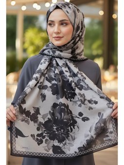 Midnight Bloom Serisi Pamuk Sıyah Şal Siyah