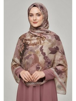 Midnight Bloom Serisi Pamuk Vızon Şal Vizon