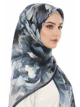 Mystic Flora Serisi Pamuk Mavı Şal Mavi