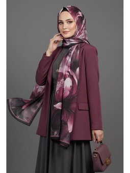 Mystic Flora Serisi Pamuk Murdum Şal Mürdüm