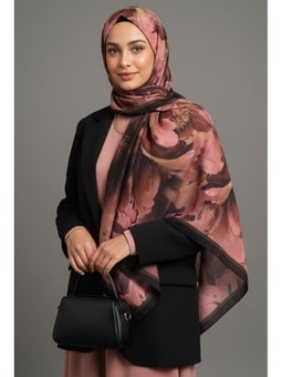 Mystic Flora Serisi Pamuk Şal Kahve