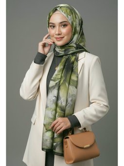 Mystic Flora Serisi Pamuk Yesıl Şal Yesil