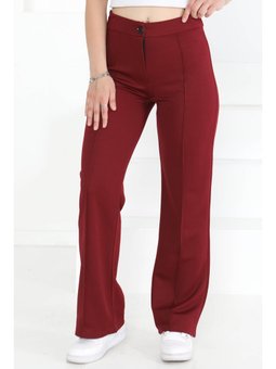 Şerit Detaylı Spor Pantolon Bordo