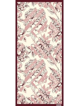 Çiçekli Desen Pavia Seri Şal Askısı İle Birlikte 90x200 Cm Krem Gül Şalkurusu