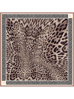 Desenli Elegante Seri Viscon Askısı İle Birlikte 100x100 Cm Sütlü Kahve Eşarp