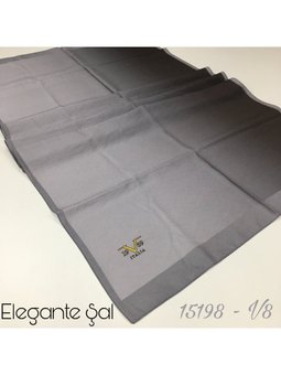 Desenli Elegante Seri Viscon Askısı İle Birlikte 75x200 Cm Gümüş Gri Şal