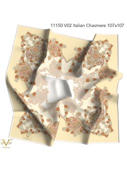 Desenli Italian Cashmere Seri Askısı İle Birlikte Bej Eşarp