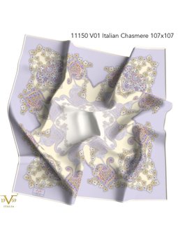 Desenli Italian Cashmere Seri Askısı İle Birlikte Lila Eşarp