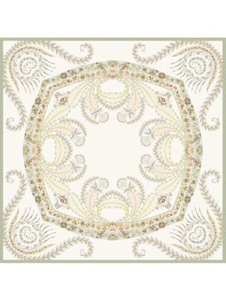 Desenli İtalyan Şifon Askısı İle Birlikte 110x110 Cm Küf Yeşili Eşarp