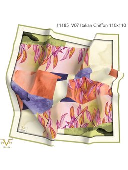 Desenli İtalyan Şifon Seri Askısı İle Birlikte 110x110 Cm Yavruağzı Eşarp