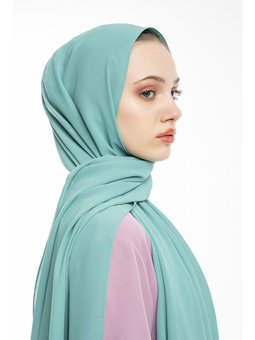 Düz Desen Togo Seri Askısı İle Birlikte 75x200 Cm Turkuaz Şal