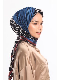 Leopar Desen Gold Seri Twill Askısı İle Birlikte 90x90 Cm Vişne Eşarp Siyah