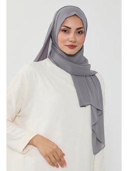 Arkadan Bağlanan Penye İç Boneli Pratik Şifon Şal,gri,ps
