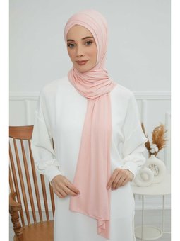 Önü Çapraz Pratik Penye Pudra Şal,ps