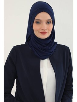 Pileli Pratik Penye Şal,lacivert,ps