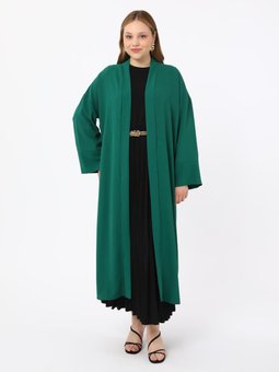 Zümrüt Yesili Büyük Beden Kimono
