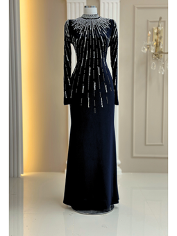 Ayla Siyah Abiye Elbise