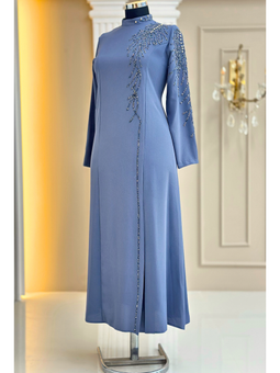 Elisa Gri Abiye Elbise