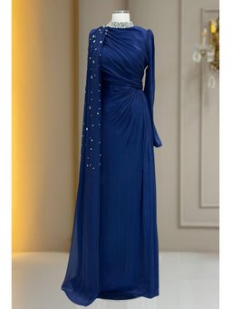 Helen Lacivert Abiye Elbise