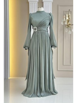 Hira Çağla Abiye Elbise Yeşili