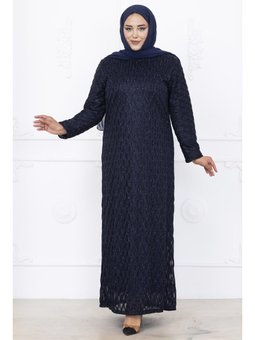 Mahi Dantel Lacivert Abiye Elbise