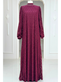 Ravza Bordo Abiye Elbise