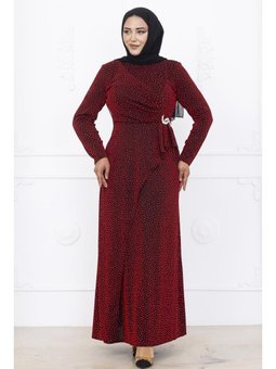 Roza Bordo Abiye Elbise