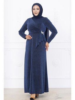 Roza İndigo Abiye Elbise