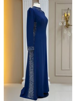 Sıla Lacivert Abiye Elbise