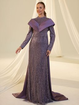 Lila Anka Abiye Elbise