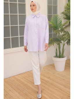 Çizgili Gömlek Lila