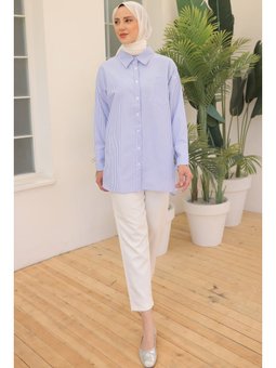 Çizgili Gömlek Mavi