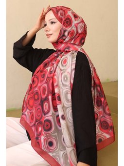 Desenli Kırmızı Şal
