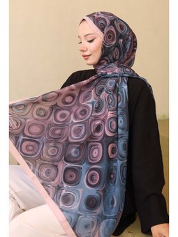 Desenli Pudra Şal Siyah