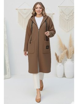 Fermuarlı Peluş Vizon Kap