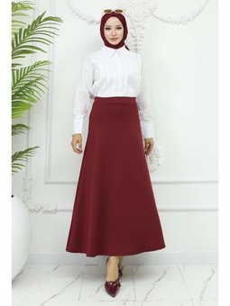 Scuba Kloş Bordo Etek